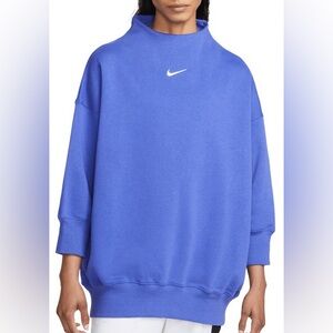 Nike Women's Royal Blue Mockneck Crew Sweatshirt